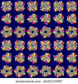 Flower pattern background. Colorful floral design. Seamless botanical vector. Decorative ornament texture.
