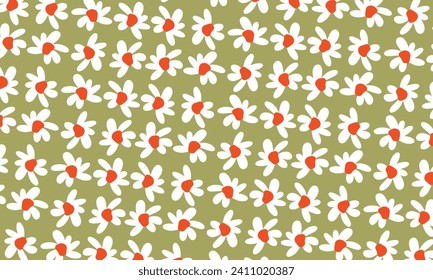 Flower pattern background, cute doodle design