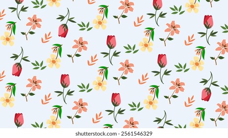 Flower pattern background. Flower illustration pattern. Flower background. Floral decoration background. Perfect for fabrics, print, textile, wallpaper, and pre-made home decor. SSTKbackgrounds 