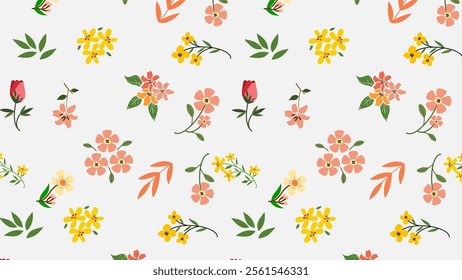 Flower pattern background. Flower illustration pattern. Flower background. Floral decoration background. Perfect for fabrics, print, textile, wallpaper, and pre-made home decor. SSTKbackgrounds 