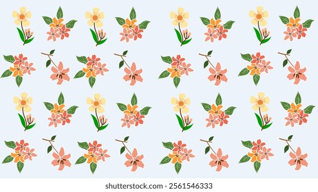 Flower pattern background. Flower illustration pattern. Flower background. Floral decoration background. Perfect for fabrics, print, textile, wallpaper, and pre-made home decor. SSTKbackgrounds 