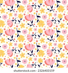 Flower Pattern Background Illustration For Merchandise