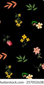 Flower pattern background. Flower illustration pattern. Flower background. Perfect for fabric, textile, wallpaper, decor, print or packaging of products. SSTKbackgrounds
