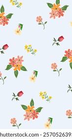 Flower pattern background. Flower illustration pattern. Flower background. Perfect for fabric, textile, wallpaper, decor, print or packaging of products. SSTKbackgrounds
