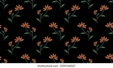 Flower pattern background. Flower illustration pattern. Flower background. Perfect for fabric, textile, wallpaper, decor, print or packaging of products. SSTKbackgrounds