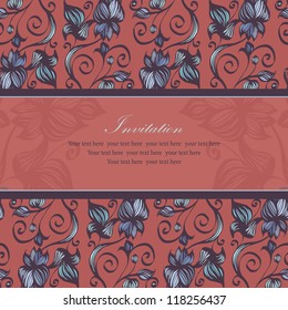 flower pattern background, invitation with your text here