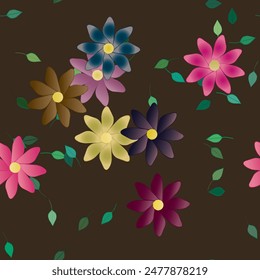 Flower pattern, flower background, leaf isolated, ornaments vector, floral design, leaf silhouette, abstract background, leaf shape, background summer, seamless pattern, seamless wallpaper