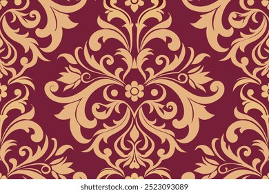 Flower Pattern Background. Seamless Colorful Ornament. Graphic Vector Background. Ornament for Fabric, Wallpaper, Packaging.