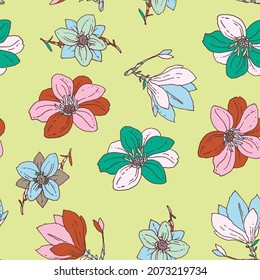 Flower pattern, background and texture. Fabric cloth texture