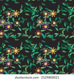 Padrão de flores, textura de fundo, flores primavera, arte vetorial, vetor padrão, fundos vetoriais, fundo abstrato, padrão de fundo, padrão de folhas, design floral, vetor de flores