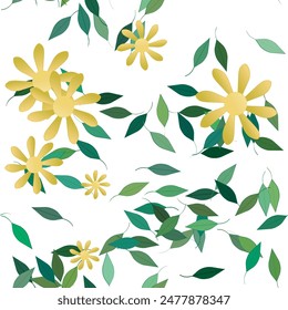 Patrón de flores, textura de fondo, patrón sin fisuras, Vector abstracto, silueta de la hoja, verano de fondo, hojas aisladas, acuarela de flores, ramo de flores, flores primavera