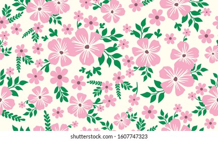 Flower pattern background for Valentine, with beautiful pattern leaf and flower.