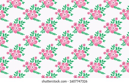 Flower pattern background for Valentine, with beautiful pattern leaf and flower.