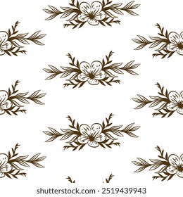 Fondo de patrón de flores. fondo de patrón de flores vintage. Fondo de decoración floral. Patrón de Doodle de flores. Fondo de patrón de flores sin fisuras. 