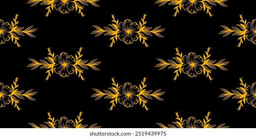 Fondo de patrón de flores. fondo de patrón de flores vintage. Fondo de decoración floral. Patrón de Doodle de flores. Fondo de patrón de flores sin fisuras. 
