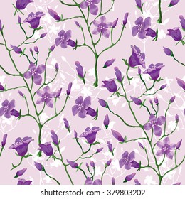 Flower pattern. Beautiful vintage seamless pattern for retro wallpapers. Purple flowers. Abstract background with flowers. Abstract background with flowers. Vector