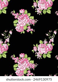 Blumenmuster schwarzer Hintergrund Schöner
