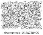 Flower pattern in black and white. Can use for print , coloring and card design