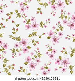 Flower Pattern - blooming sakura seamless pattern