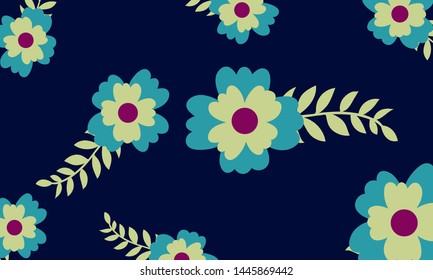 Flower pattern in blue background