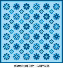 Flower pattern in blue colors