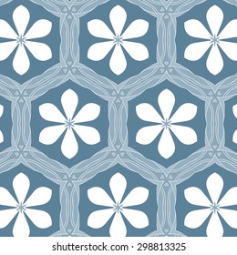 Flower pattern blue delicate colors. The similarity of rock crystal and ice snowflakes.