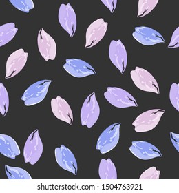 Flower pattern blue rose flower petals on dark background.Vector illustration.