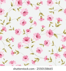 Flower Pattern - botanical seamless pattern blooming flower