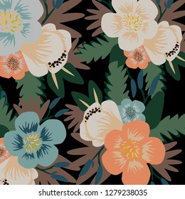 Flower pattern. bouquet of flowers. Hand painted colorful floral composition isolated. Vintage style.