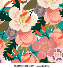 Flower pattern. bouquet of flowers. Hand painted colorful floral composition isolated. Vintage style.