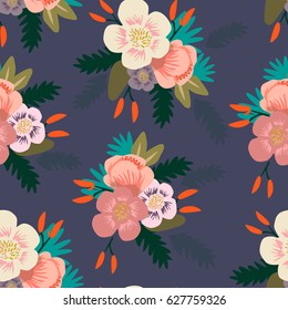 Flower pattern. bouquet of flowers. Hand painted colorful floral composition isolated. Vintage style.