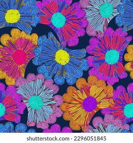 Flower pattern in bright colors