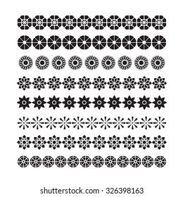 flower pattern brush, vector set