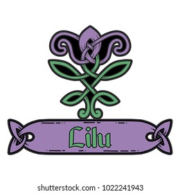 Flower pattern in the Celtic style.