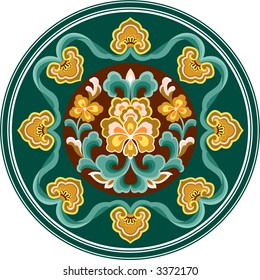 Flower pattern in Chinese Drawing Style
