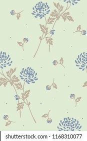 Flower pattern chrysanthemum flowers and small flowers for textile, wallpaper, home design pattern. Fashion print