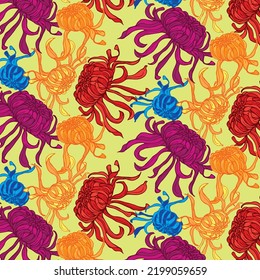 Flower pattern with chrysanthemums. Dynamic colored flower exposition. Would be good at digital prints  and for posters. Detalised flowers in vector