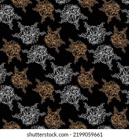 Flower pattern with chrysanthemums. Dynamic colored flower exposition. Would be good at digital prints  and for posters. Detalised flowers in vector