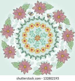 flower pattern in a circle