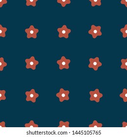 Flower pattern - colored seamless free-transformed object. Stock vector picture, eps10. Simple, cartoon, flat style. Concept for packaging, paper, textiles.
