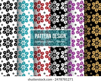 Flower pattern colorful collection set vector.