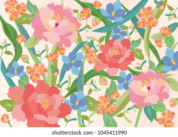 flower pattern in colorful mood