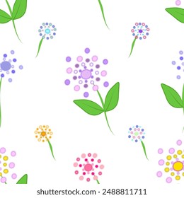 Flower Pattern Cute Background Vector
