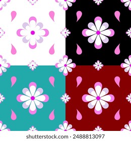 Flower Pattern Cute Background Vector