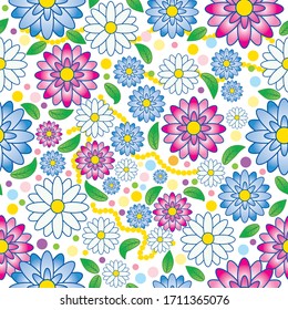 Flower pattern. Daisies, flowers on the background.