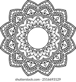 Diseño decorativo del mandala del patrón de la flor 