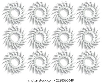 flower pattern design and circle pattern on a white background