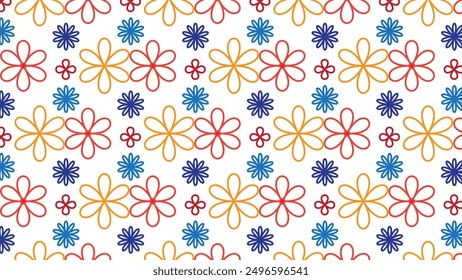 Flower pattern design , colorful floral simple pattern design and background.