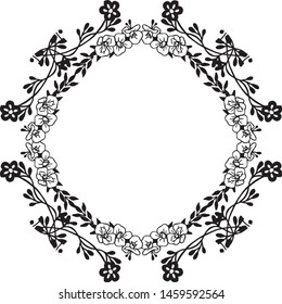 Flower pattern design, decoration wreath frame, greeting card and invitation card. Vector