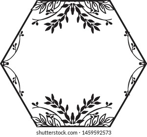 Flower pattern design, decoration wreath frame, greeting card and invitation card. Vector